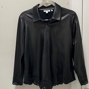 CHICO’S Faux Leather Shacket